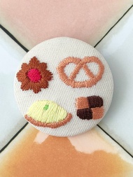 西式點心綜合刺繡胸針 - 餅乾禮盒 聖誕節