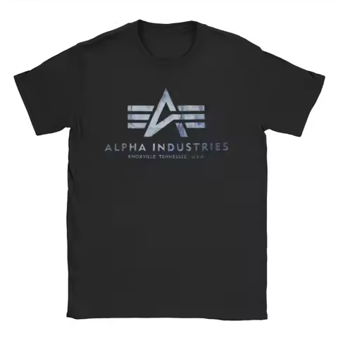 Alpha Industries Peripheral USA T Shirt for Men Women Pure Cotton Vintage T-Shirt Round Neck Brand T