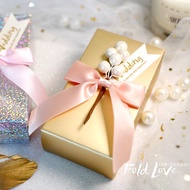 [CLEARANCE STOCK] VIP Exclusive Pearl Champagne Cardboard Candy Box for Wedding Door Gift