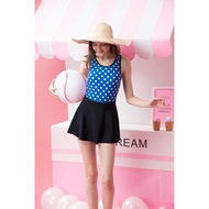 A & T [Made in Taiwan] Shengshou [with Swimming Cap, Free Chest Pad] Big Women One-Piece Dress Swimw