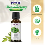 NOW Essential Oils, Basil Oil, Energizing Aromatherapy Scent, Stream Distilled, 100% Pure, Vegan, (3