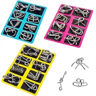 8pcs Intellectual Toys For Unlocking Puzzles - Iron Lock Chain Game Set, IQ Test & Logic Game For Te