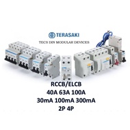TERASAKI ELCB RCCB 30MA 100MA 300MA 40A 63A 100A 2POLE 4POLES