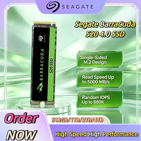 Seagate BarraCuda 520 NVMe SSD 512GB/1TB/2TB/4TB, PCIe Gen4 x4, 5000MB/s Read, Flexible Storage for 