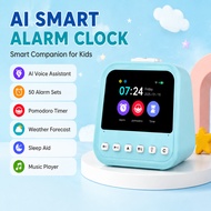 Smart Kids Alarm Clock AI Voice Assistant Study Timer Countdown Weather Forecast 50 Alarms Soft Nigh