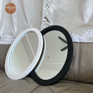 Wooden frame oval shape mirror  | Mirror wall | Cermin dinding hiasan ruang tamu | Cermin |镜子