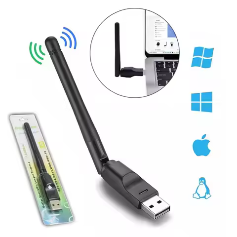 802.11 B/g/n Wi-Fi Receiver USB WiFi Receiver Dongle Adapter For TV Box PC Computer Laptop Office In