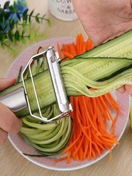 1入不鏽鋼削皮器,廚房馬鈴薯和蔬菜切片器,輕鬆削皮切水果和蔬菜