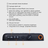 Projection Alarm Clock with FM Radio for Bedroom 270° Rotatable Digital Clock 7inch Large LED Displa