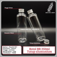 BR 250ml bottle with aluminum cap BR 250ml PET bottle with aluminum screw cap