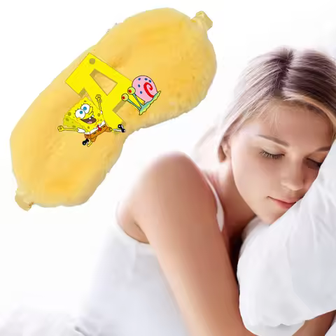 Spongebobs 19CM 7.48inch Sleep Eye Mask for Adult To Sleep Light Proof Night Sweet Eye Cover Cute Le