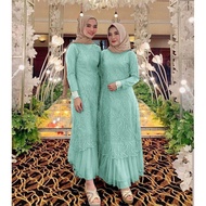READY ukuran S M L XL XXL / gamis pesta remaja dan dewasa / gamis renda remaja dewasa / gamis brokat