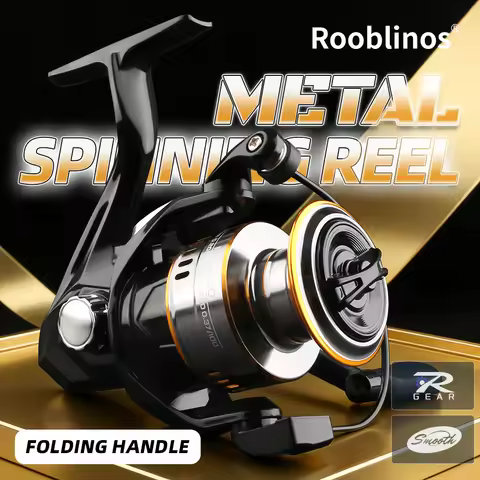 ROOBLINOS HE Ultra-Light Spinning Reel, 7 Ounces - 5+1 Sealed Ball Bearings, Maximum Drag 22 Pounds,