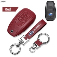 Zobig da thật bọc chìa khóa fob cho subaru chìa khóa xe trường hợp vỏ với keychain cho phù hợp với s