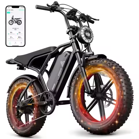 Electric Bike Adults 1500W Peak 20" Electric Dirt Bike 60/110 Miles 33MPH e-Bike