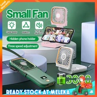 3000MHA PowerBank Fan Multifunctional Foldable Fan Portable Handheld Mini USB Charging fan Desktop Pocket Folding Fan 风扇