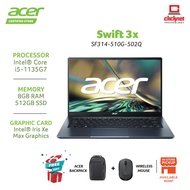 Acer Swift 3x FHD Laptop - Steam Blue (14"/I5-1135G7 8GB 512GB SSD Iris Xe Max W10 HS) SF314-510G-502Q