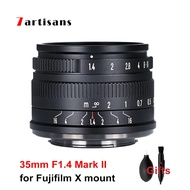yuan6 7artisans 35mm F1.4 Mark II Prime Lens APS-C Manual Focus Camera Lens for Fuji Fujifilm XF X Mount Cameras X-T10 X-A3 X-T2 XS10 DSLRs Lenses