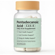 Pentadecanoic Acid, C15:0 Fatty Acid Supplement - 3X Omega 3 Fish Oil, Healthy Aging Supplement for 