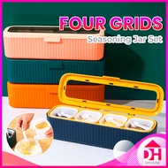 Condiment Jar Set 4 In 1 Durable Seasoning Box Salt Sugar Spices Detachable Container Bekas Rempah