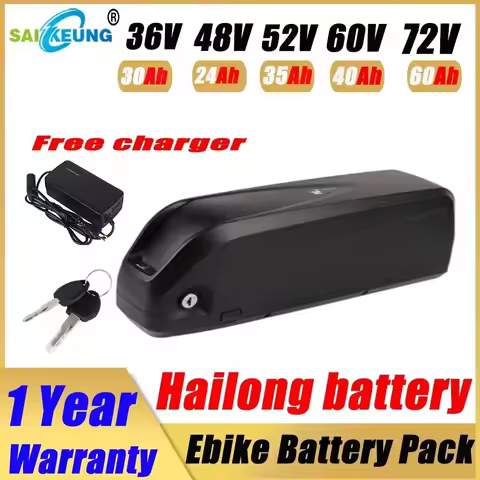 36v 48 52v 60 72v Hailong chamrider 48v45ah Electric Bicycle Ncr18650b Ebike 20ah 24 30ah 35ah 40 50