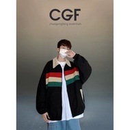 Trail Echo  Men's jacket  Corduroy contrast color casual jacket  loose all-match baseball uniform