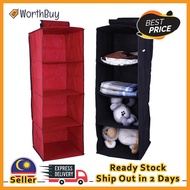 Worthbuy 4 Tier Hanging Wardrobe Organizer Clothes Storage Organiser