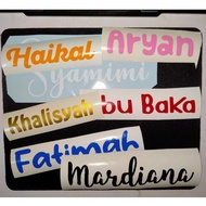 Custom Sticker Nama ( Oracal Sticker )  CASH PLANNER/THUMBLER/KERETA/MOTOR/BOX