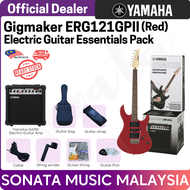Yamaha Gigmaker ERG121GPII Electric Guitar (Metallic Red) with GA15II Electric Speaker Amplifier