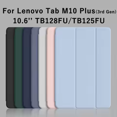 For Lenovo Tab M10 Plus (3rd Gen) 10.6'' 2022 TB-128FU TB-125FU Tri-fold Flip Case Magnetic Stand PU