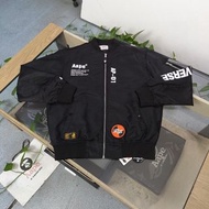 2023秋冬新款AAPE手臂猿顏字母勛章印花棒球領教練夾克外套