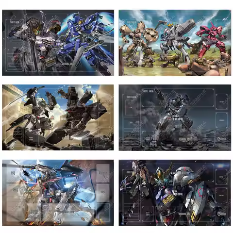 600x350mm Gundam Iron-Blooded Orphans Series Trading Card Playmat Card Grid GN-001 Exia Single-playe