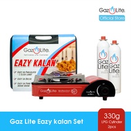 Red ‘Eazy Kalan’ Portable LPG Stove + 2 Gaz Lite 330g LPG Cylinders