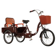 New Elderly Tricycle Rickshaw Elderly Pedal Scooter Double Car Pedal Bicycle with Children