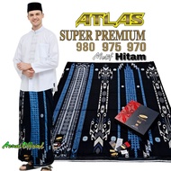 Atlas Super Premium Sarong 980 975 970 Gold Full Songket Embossed Black Motif
