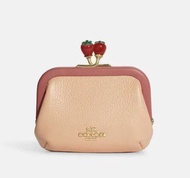 加拿大🇨🇦直送正品 Coach Nora Kisslock Strawberry Small Wallet Coin Pouch Card Holder