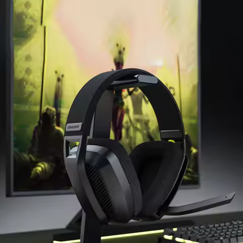 BINNUNE 2.4GHz Wireless Gaming Headset with Mic for PS5 PS4 PC Mac Playstation Bluetooth Gaming Head