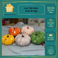 Piggy Bank, Pumpkin-shaped Savings Piggy Bank - Bat Trang - Super Cute Savings Piggy Bank - Pumpkin-