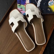 hermes 白色h拖鞋oran 37.5號 99新配件塵袋