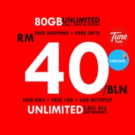 FREE Tunetalk Sim Card 80GB Unlimited Internet Data Call Hotspot Simkad Prepaid Celcom Digi GPS CCTV Car Android Player