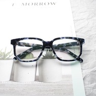 藍玳瑁色復古方型眼鏡框 日本手造