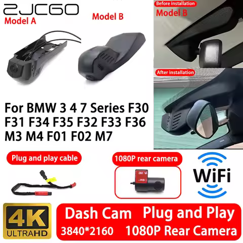 for BMW 3 4 7 Series F30 F31 F34 F35 F32 F33 F36 M3 M4 F01 F02 M7 4K Front Rear Camera Dash Cam Wifi