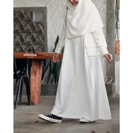 Gamis Putih Halimah Dress White by Elmina Hijab