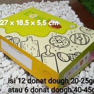 HIJAU 200 green donut boxes 27x18.5x5.5 cm donut box/s containing 12 mini dough donuts 20-25gr donut