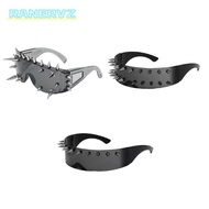 RANERVZ Punk Gothic Glasses, Steampunk Eyewear Cyber Goggles, Trendy Cosplay Costumes Funny Party St