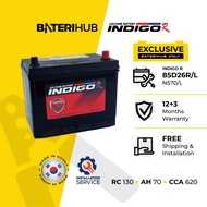 [Installation Provided] 85D26L 85D26R Indigo Racing | Car Battery Perdana Exora DMax Unser Alphard  NS70 NS70L BateriHub