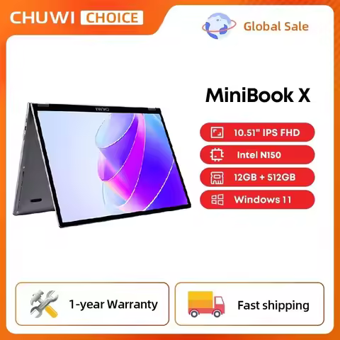 CHUWI MiniBook X N150 Laptop 10.51 Inch 16GB /12GB RAM 512GB SSD 2-in-1 Yoga Mode Intel Windows 11 N