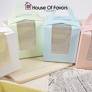 50pcs 9.5x9.5x11cm Single Cavity Cupcake Box with Handle & Window Kotak Doorgift Kahwin Muffin Bisku