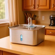 全城熱賣 - 寵物飲水機紅外線感應大容量不鏽鋼貓咪飲水機自動循壞餵水器 飲水器