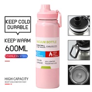 การ์ตูน Panda แก้วน้ำสแตนเลส 304 เคลือบเซรามิก ขนาด 700 มล. มีหลอดดูด พับเก็บได้ มีที่เก็บฝาหลอด กระ